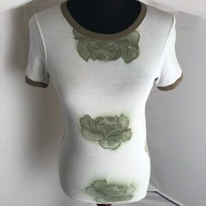 AG Adriano Goldschmied white and green flower t-shirt